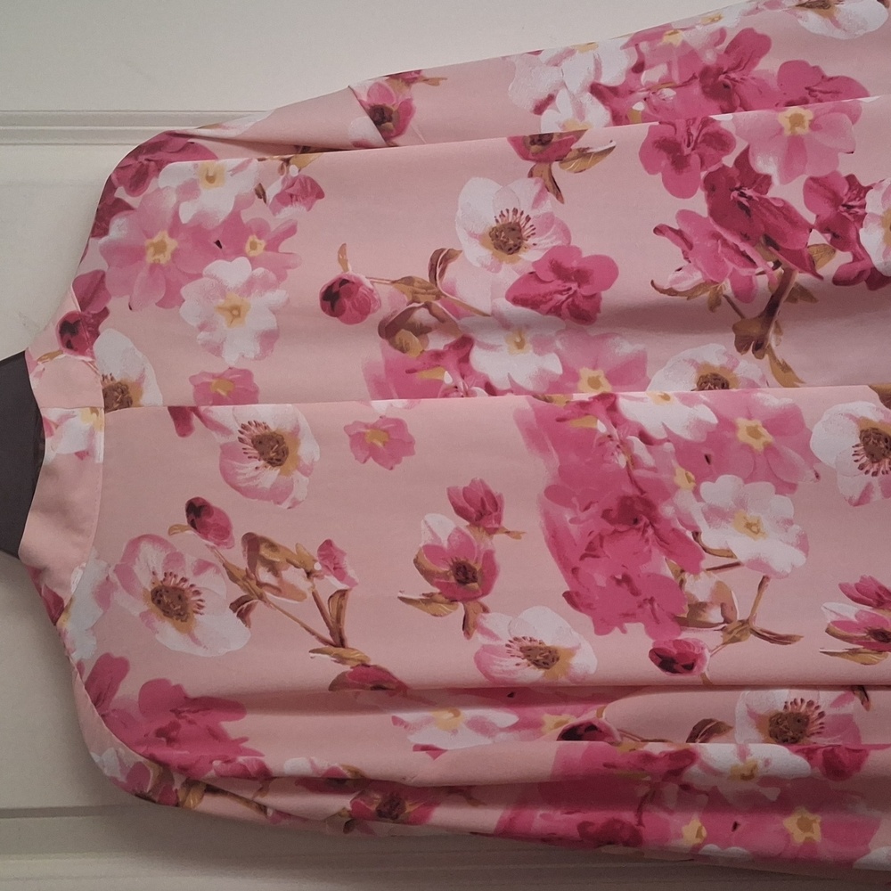 Ny Collection Floral Print Kimono Sz L LIGHTWEIGHT TRAVEL FAIRYCORE Sku Ae - Picture 8 of 9